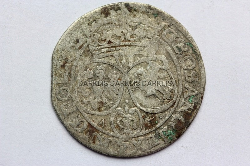 SZÓSTAK POLSKA 1662 AT - JAN II KAZIMIERZ ORYGINAŁ