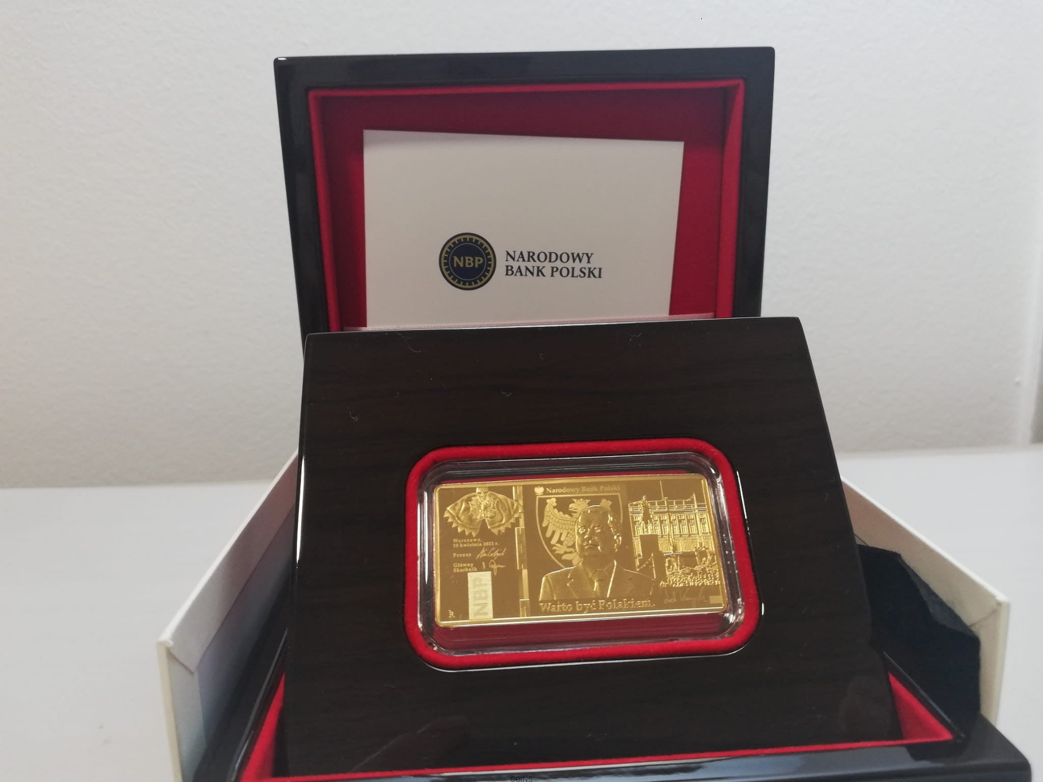 500 zł Lech Kaczyński 2021 złota moneta 1oz Au999,9