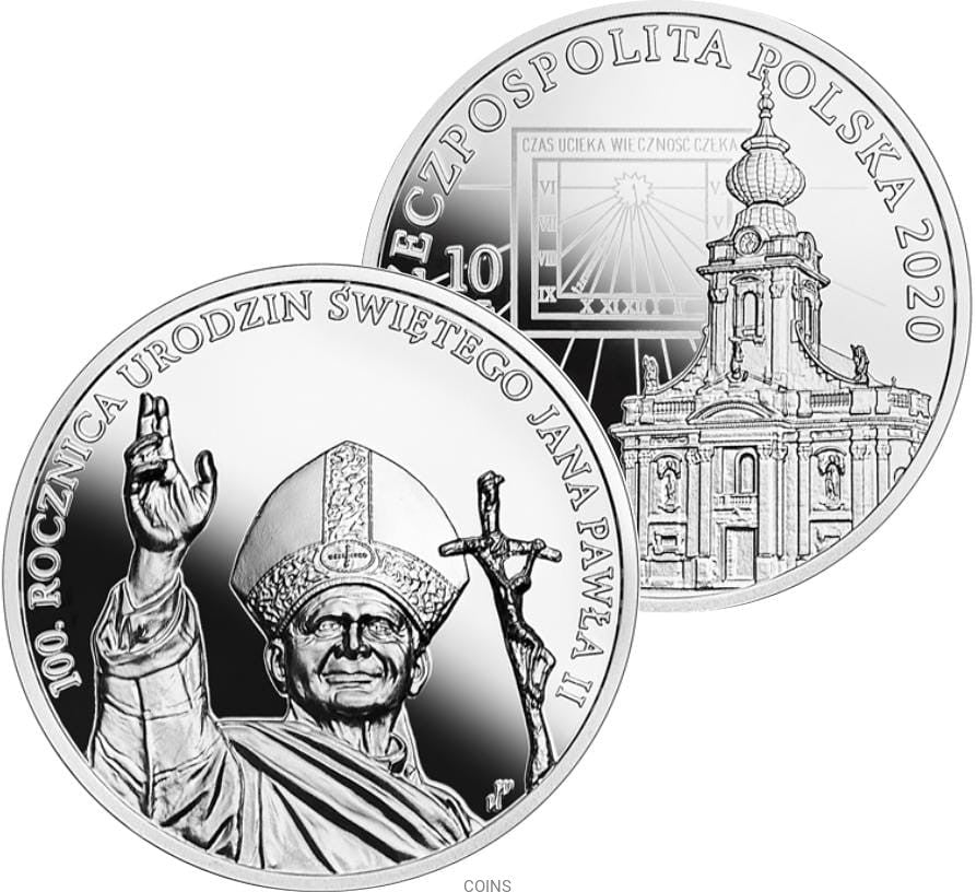 10 zł 100 rocznica urodzin Św. Jana Pawła II 31,10g