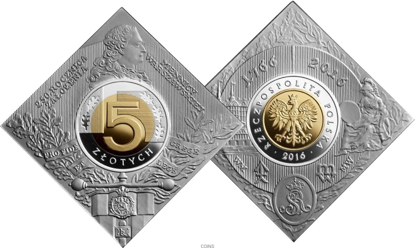 5 zł 250 rocznica założenia Mennicy Warszawskiej 2016
