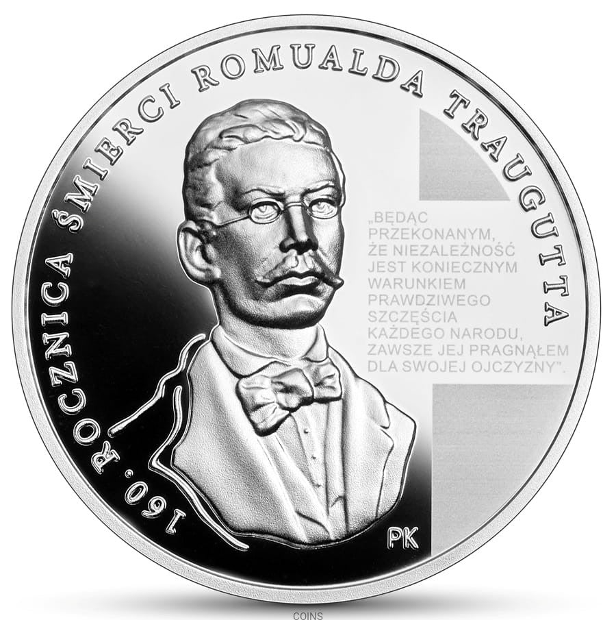 10 zł 160. rocznica śmierci Romualda Traugutta 1oz