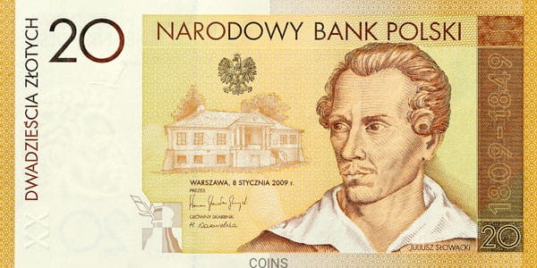 20 zł Juliusz Słowacki 2009 - banknot