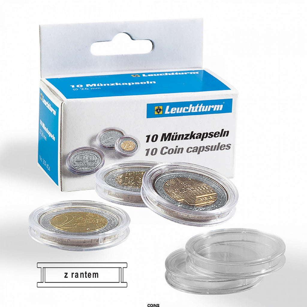 Kapsle CAPS do monet z rantem Leuchtturm  - 10 szt