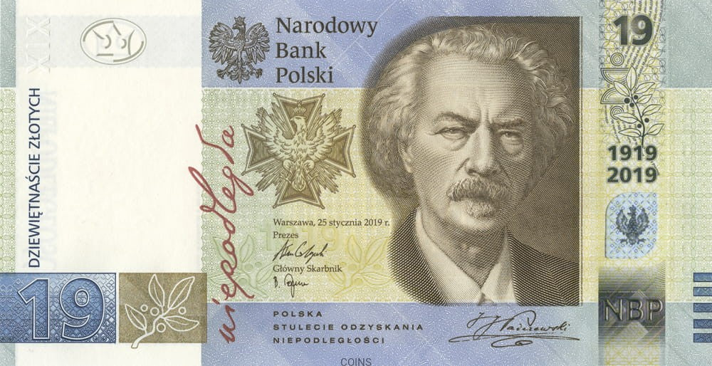 19 zł 100-lecie powstania PWPW 2019