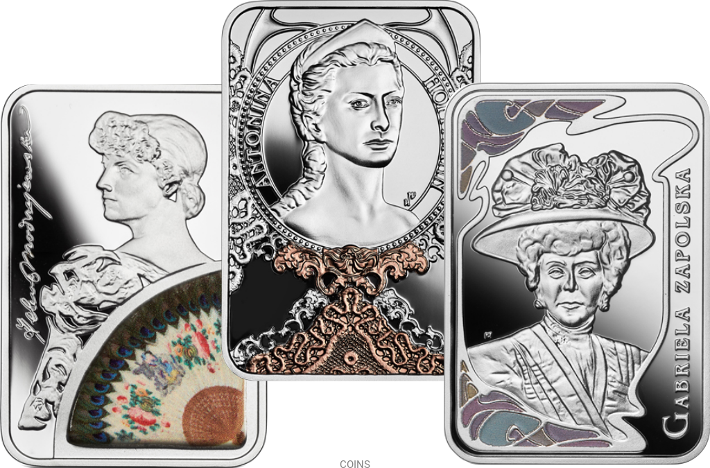 Wielkie aktorki - zestaw 3 srebrnych monet