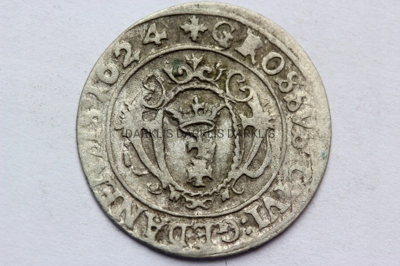 GROSZ GDAŃSK POLSKA 1624 -ZYGMUNT III WAZA - ST. 3