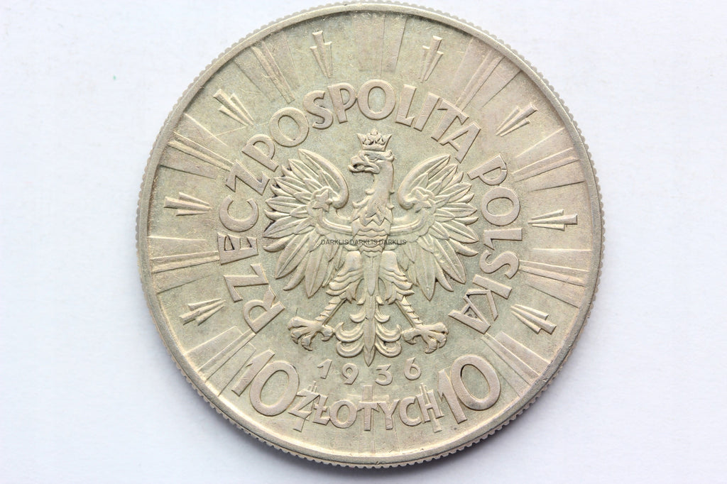 10 ZŁOTYCH POLSKA 1936 JÓZEF PIŁSUDSKI STAN!! NR.3