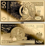 50 zł Polskie banknoty obiegowe złota moneta