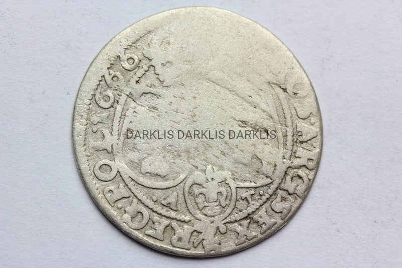 SZÓSTAK POLSKA 1666 AT JAN II KAZIMIERZ -ORYGINAŁ