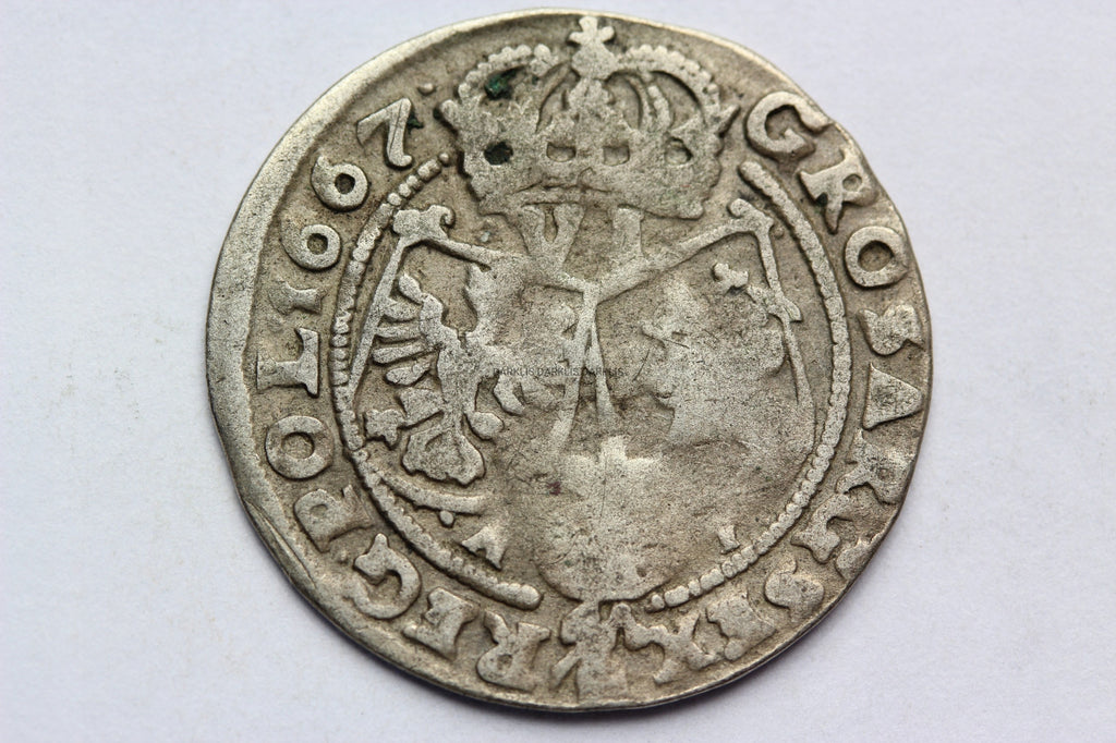 SZÓSTAK POLSKA 1667 AT - JAN II KAZIMIERZ -ST.3+