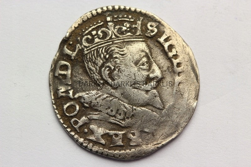 TROJAK WILNO POLSKA 1593 ZYGMUNT III WAZA -STAN 2-