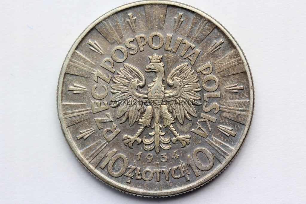 10 ZŁ POLSKA 1934 - JÓZEF PIŁSUDSKI SUPER STAN !!!