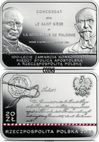 20 zł 100-lecie zawarcia Konkordatu między Stolicą Apostolską a Rzecząpospolitą Polską