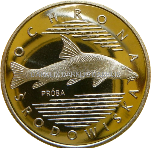 100 ZŁOTY POLSKA 1977 RYBY ZWIERZĘTA PRÓBA darklis