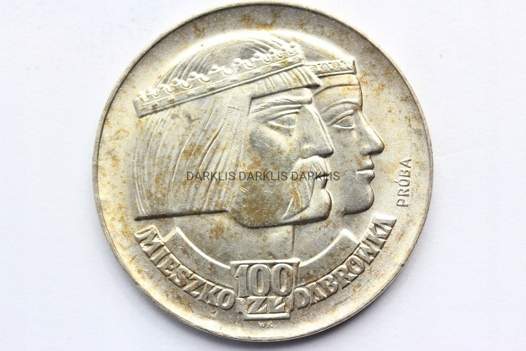 100 ZŁ POLSKA 1966 MIESZKO i DĄBRÓWKA - Ag - PRÓBA
