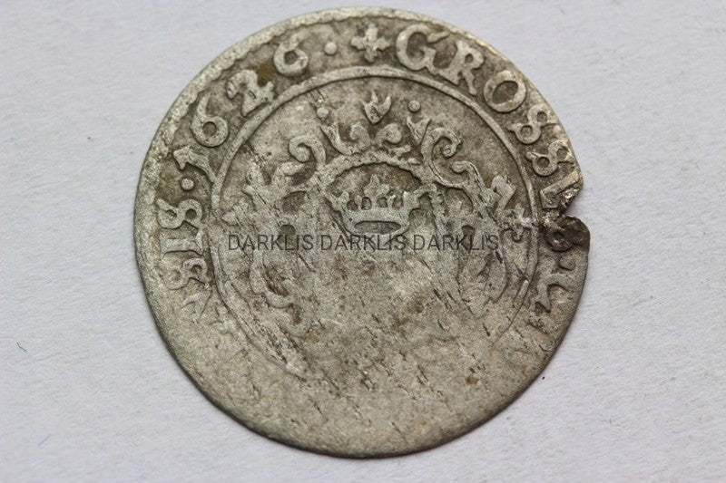 GROSZ GDAŃSK POLSKA 1626 - ZYGMUNT III WAZA ORYGIN