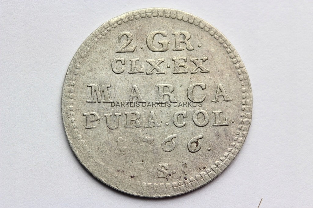 2 GROSZE POLSKA 1766 FS - S.A. PONIATOWSKI -ST.3++