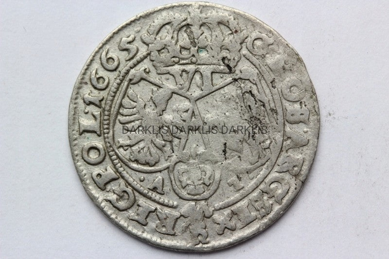 SZÓSTAK POLSKA 1665 AT JAN II KAZIMIERZ ST.2-/3++