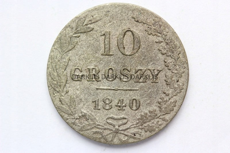 10 GROSZY KRÓLESTWO KONGRESOWE 1840 MIKOŁAJ I .01