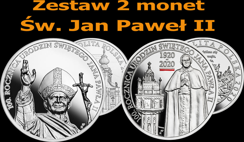 Zestaw 10 zł 100 rocznica urodzin Św. Jana Pawła